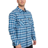 Camisa Hombre Plaid L/S Work Shirt Azul Cat