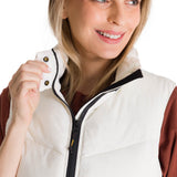 Chaleco Mujer Cropped Puffer Vest Beige Cat