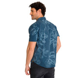 Camisa Hombre Relaxed Printed Popl Azul Cat