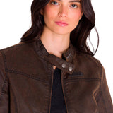 Chaqueta Mujer W Waxed Moto Jacket Marron Cat