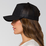 Gorro Hombre 5 Panel Logo Promo H Negro Cat