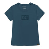 Remera Mujer Metallic Cat Logo Te Azul Cat