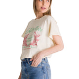 Remera Mujer Relaxed Graphic Tee Beige Cat