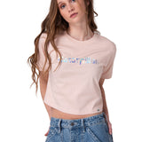 Remera Mujer Crop Metallic Graphi Cat