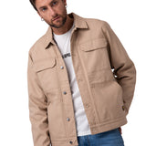 Chaqueta Hombre Canvas Flannel Lined Beige Cat