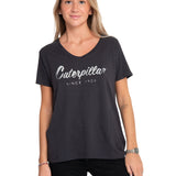 Remera Mujer Cat Script V Neck Te Negro Cat