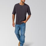 Remera Hombre Slub Knit Relaxed Te Negro Cat
