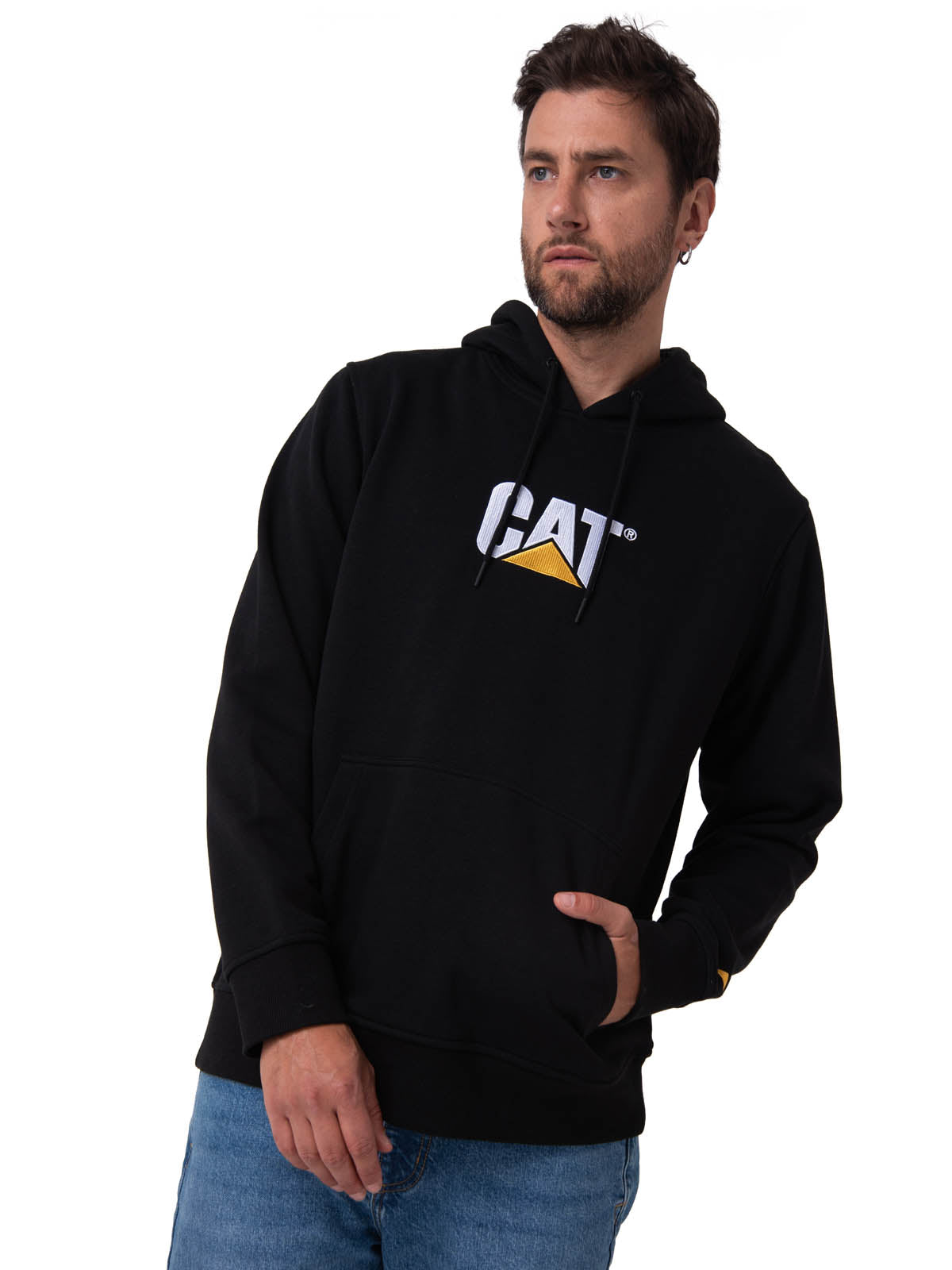Buzo Unisex Fleece Cat Logo Pull Negro Cat