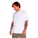 Remera Hombre Cat Logo Pique Polo Blanco Cat