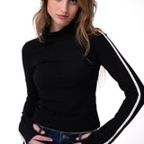Remera Manga Larga Mujer Sporty Mock Neck L/S Negro Cat