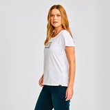 Remera Mujer Metallic Cat Logo Te Blanco Cat