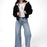 Chaqueta Mujer Canvas Sherpa Lined Negro Cat