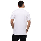 Remera Hombre Cat Logo Jersey Polo Blanco Cat