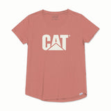 Remera Mujer Cat Logo Scoop Neck NARANJA Cat