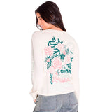 Remera Manga Larga Mujer L/S Floral Graphic T Beige Cat