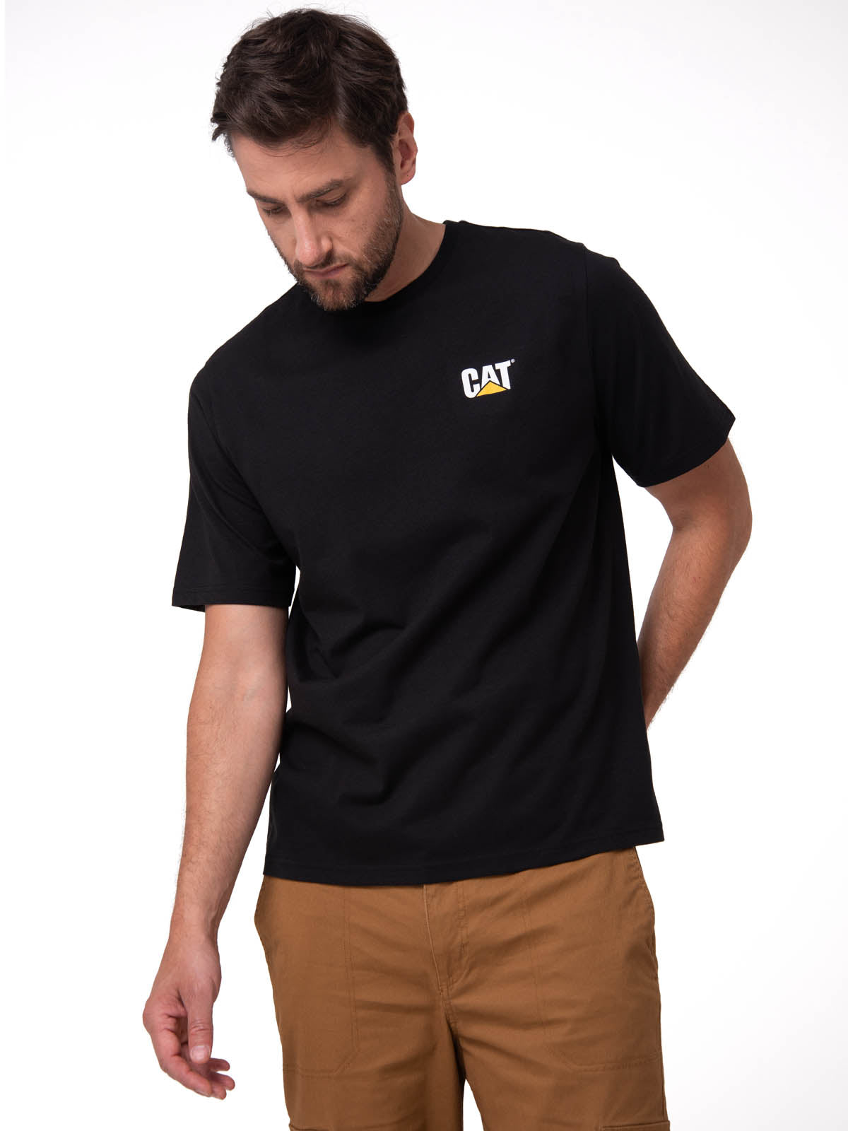 Remera Hombre Cat Small Logo Tee Negro Cat