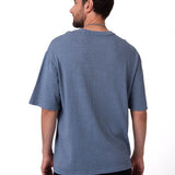 Remera Hombre Slub Knit Relaxed Te Gris Cat