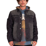 Chaqueta Hombre Flannel Lined Denim Gris Cat