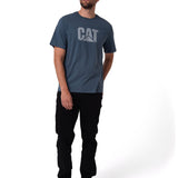 Remera Hombre Cat Logo Tee Azul Cat