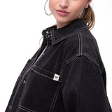 Camisa Mujer Oversized Denim Shir Gris Cat