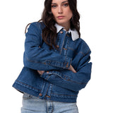Chaqueta Mujer W Sherpa Lined Relax Azul Cat