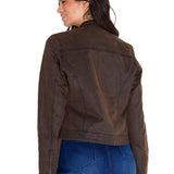 Chaqueta Mujer W Waxed Moto Jacket Marron Cat