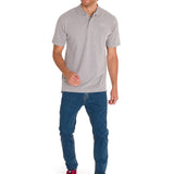 Remera Hombre Cat Logo Pique Polo Gris Cat