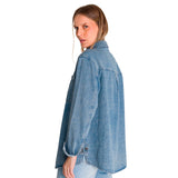 Camisa Mujer Oversized Denim Shir Azul Cat