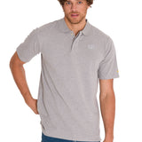Remera Hombre Cat Logo Pique Polo Gris Cat