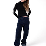 Jeans Mujer Denim Mid-Rise Relax Indigo Cat