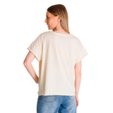 Remera Mujer Relaxed Graphic Tee Beige Cat