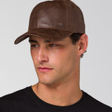 Gorro Hombre Faux Leather Hat Marron Cat