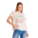 Remera Mujer Relaxed Graphic Tee Beige Cat