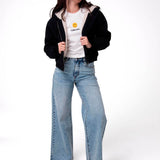 Chaqueta Mujer Canvas Sherpa Lined Negro Cat