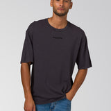 Remera Hombre Slub Knit Relaxed Te Negro Cat
