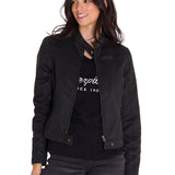 Chaqueta Mujer W Waxed Moto Jacket Negro Cat