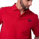 Remera Hombre Cat Logo Pique Polo Rojo Cat