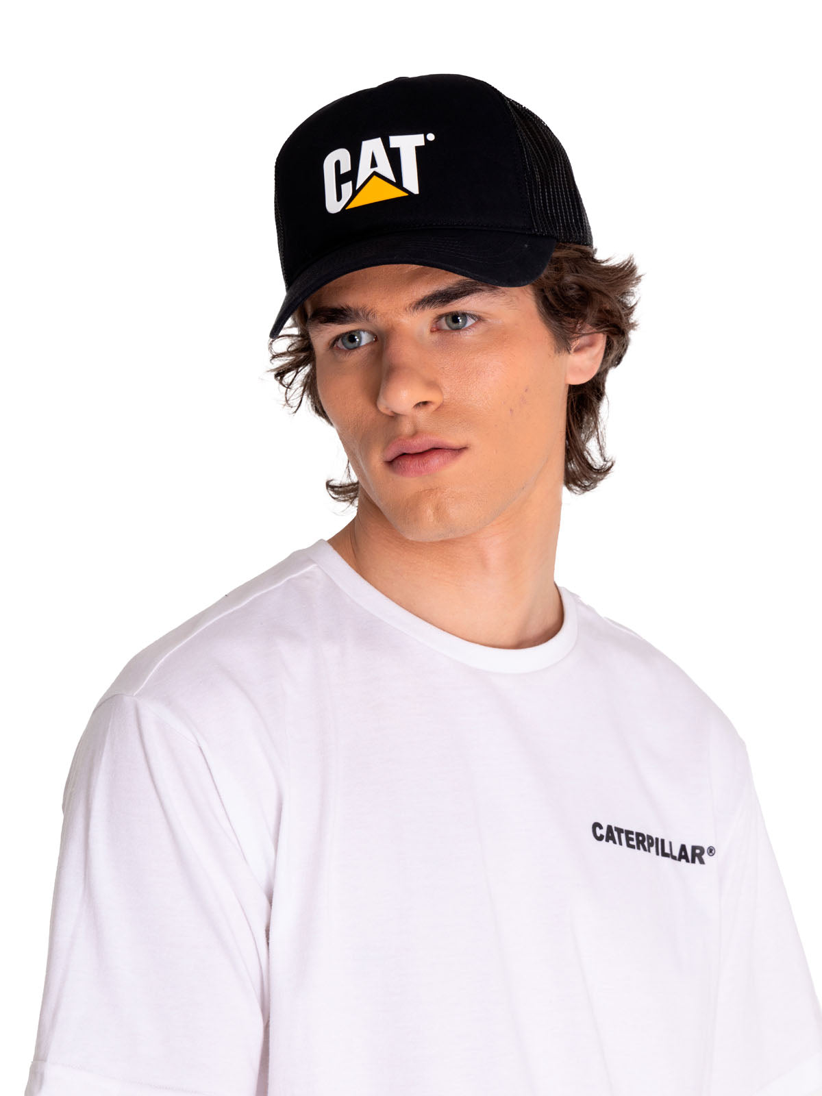 Gorro Hombre Cat Logo Mesh Back F Negro Cat
