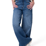 Jeans Mujer Denim Wide Leg Indigo Cat