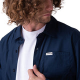 Camisa Hombre Convertible l/s popl Azul Cat