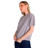Remera Mujer Boxy Heavyweight Emb Gris Cat