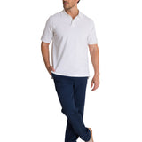 Remera Hombre Cat Logo Pique Polo Blanco Cat
