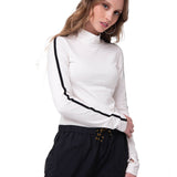 Remera Manga Larga Mujer Sporty Mock Neck L/S Blanco Cat