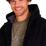 Chaqueta Hombre Hooded Sherpa Lined Negro Cat