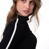 Remera Manga Larga Mujer Sporty Mock Neck L/S Negro Cat