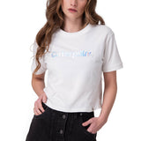 Remera Mujer Crop Metallic Graphi Cat