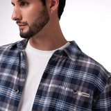 Camisa Hombre Classic Stretch Flan Azul Cat