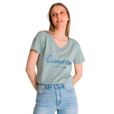 Remera Mujer Caterpillar Metallic Celeste Cat