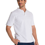 Remera Hombre Cat Logo Pique Polo Blanco Cat