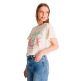 Remera Mujer Relaxed Graphic Tee Beige Cat